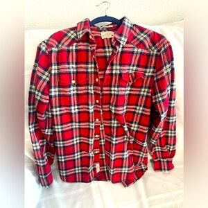 Lucky Brand Red Flannel Shirt size medium